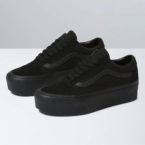 VANS Old Skool Stackform Sneaker Women's size 6-10 VN0A7Q5MBKA triple balck 34mm